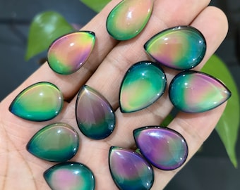 Teardrop Cabochon Beads Changing Color by Temperature Mood Charm Loose Beads Temperature Sensing Color Changing Cabochon Ornaments 18*25MM