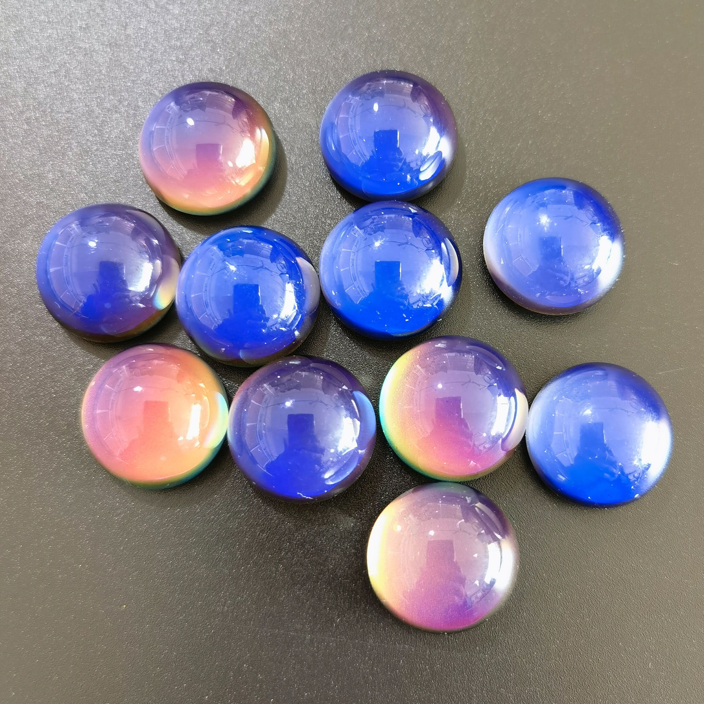 Round Cabochon Beads Changing Color by Temperature Mood Charm | Etsy