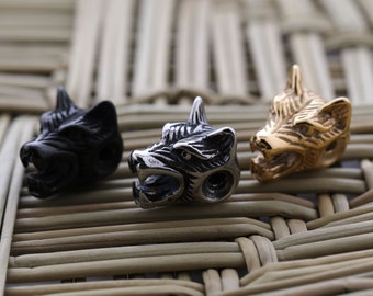 Stainless Steel DIY Wolf Beads for Jewelry Bracelet Necklace Making 12*14MM