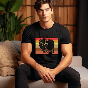 Boxhandschuh Farben T-Shirt | Boxen Geschenk | Boxhandschuhe Tee | Vintage Box Design | Geschenk für Ihn | Hemden für Männer | Sportkleidung