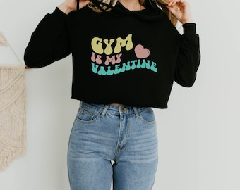 Gym ist mein Valentinsgruß | Boxen Hoodie | Kickboxen Hoodie | Gym-Sweatshirt | Gym Kleidung | Geschenk für Sie | Hemden für Frauen | Kurzer Kapuzenpullover