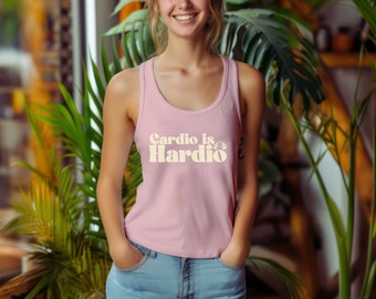 Cardio ist Hardio Shirt | Tank Top ausgeführt | Geschenk für Mama | Frauen Tank Top | Tanktop | Gym Shirt Damen | Lustiges Shirt | Geschenk für sie