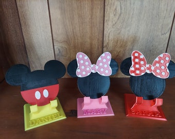 Cute Button & Bowtie Mouse Ears Phone Holder - Handmade Disney Inspired Stand