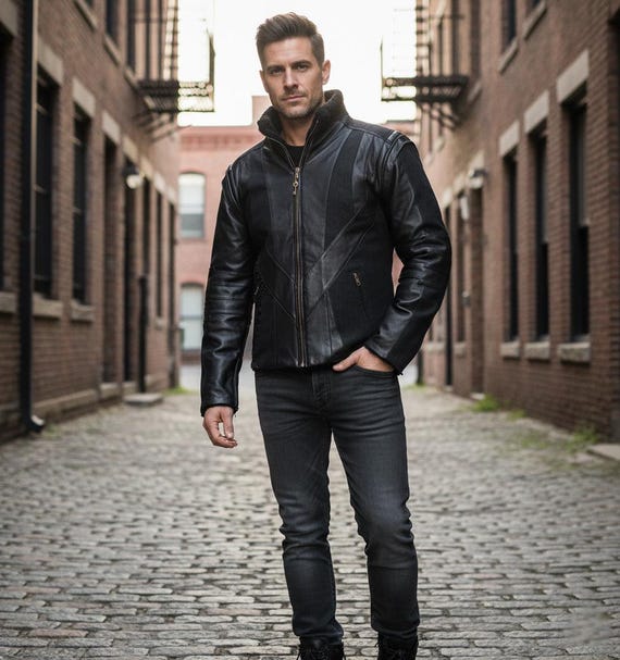 ロストコントロール　 BUFF LEATHER COAT　サイズ２　黒 Mens Buffalo Hide Leather Motorcycle Duster Jacket Removable Cape
