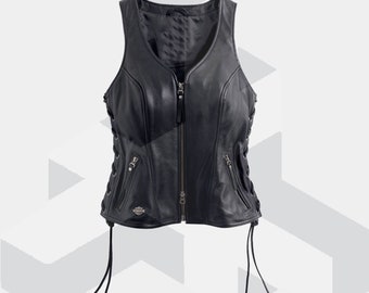 harley leather vests