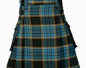 Custom Made Tartan Highland Cargo Kilt - Choose Your Favourite Clan Tartan - Handmade Tartan Kilt - 70+ Clan Tartan Avalible - Treven Store