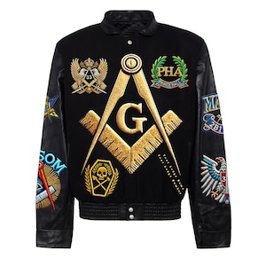 Freemason Jacket with Embroidered Masonic Symbols – Premium Masonic Clothing for Brotherhood Pride | Freemasonry Gift & Prince Hall Apparel