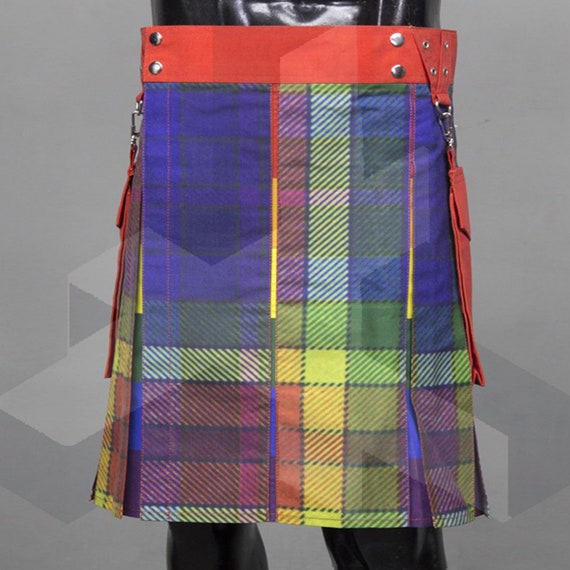 Rainbow tartan cheap kilt