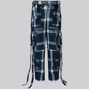 【70s】Euro Vintage BlackWatch Trousers Vintage Pants Tartan Black Watch Plaid Wool Flat Front 38