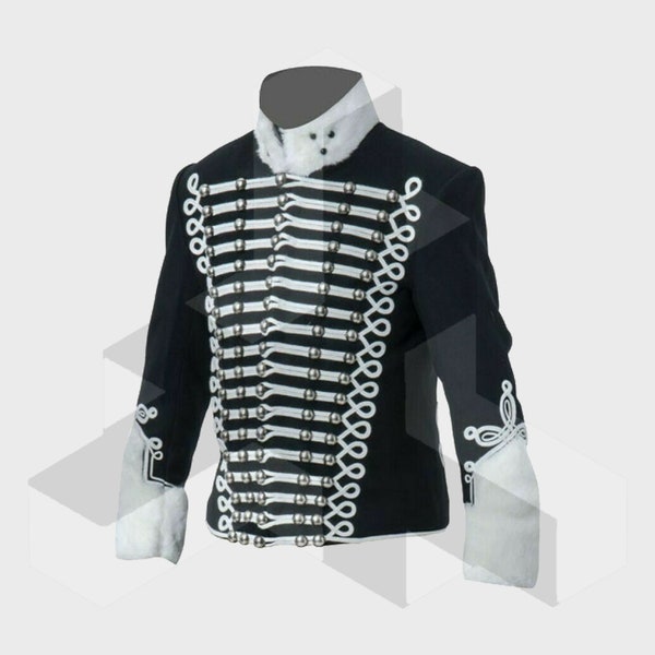 Napoleońska mundurowa tunika Hussars w stylu wojskowym Pelisse Kurtka Jimi Hendrix - Hand Made Jacket - TreVen Store