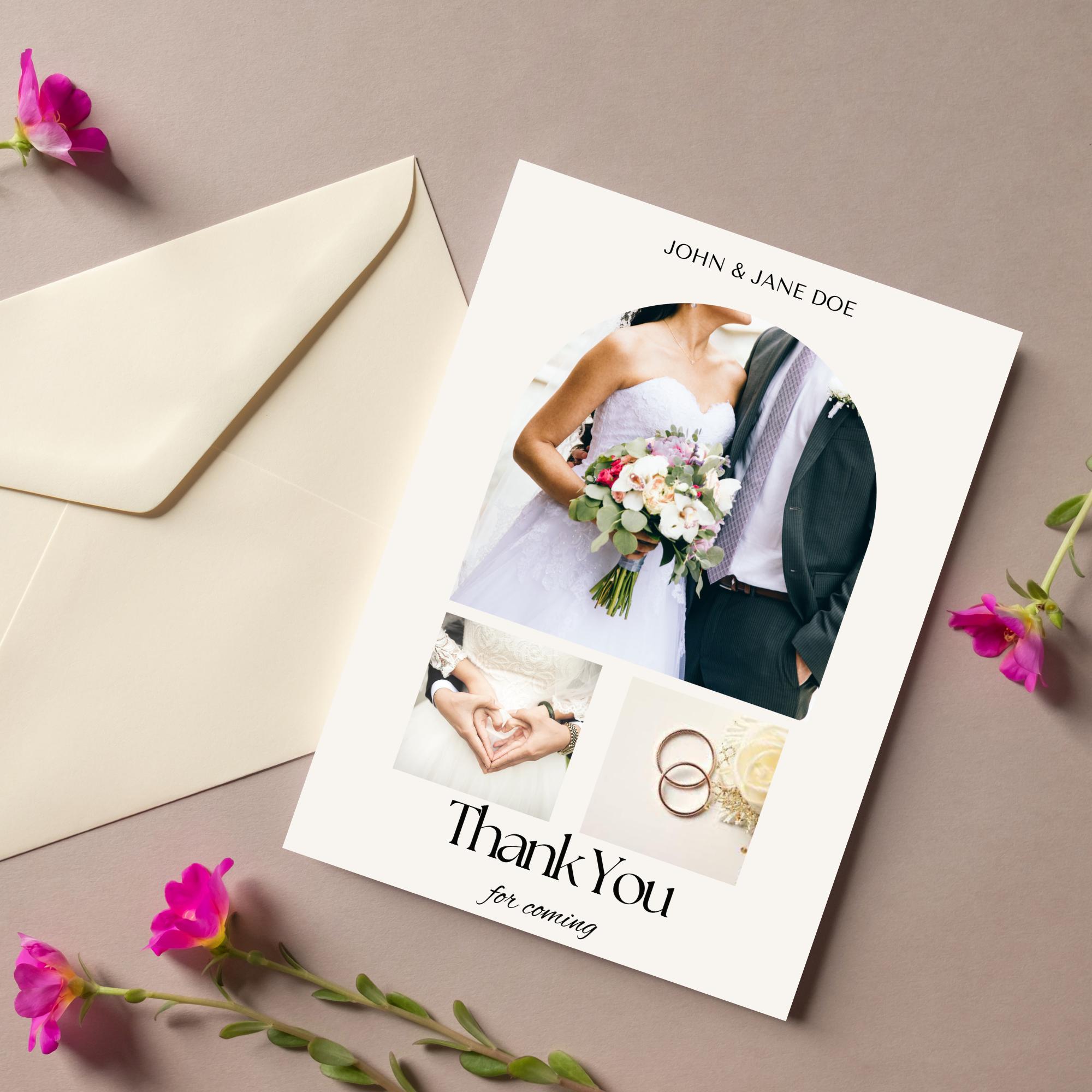Wedding Thank You Card | Custom Thank You Card | Thank You Card With ...