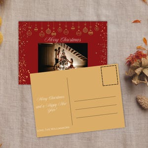 Cartão de Natal com Foto Única e Verso de Cartão Postal | Cartão de Natal Personalizado | Cartão Postal de Natal | Cartão Postal Personalizado