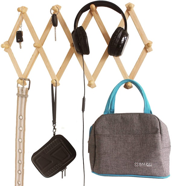 Accordion Style Expandable Wall Wooden Coat Rack 13 Hooks Etsy