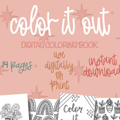 Digital Coloring Book Printable Coloring Book Procreate Etsy