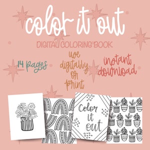 Digital Coloring Book, Printable Coloring Book, Procreate Coloring Book