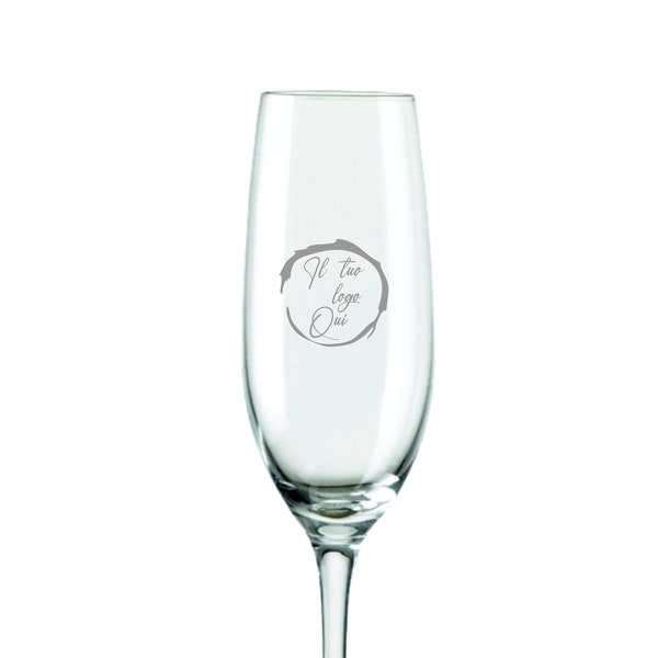 FLUTe PERSONALIZED GOBLET, Engraved Glassware, Custom Wine GLASSES, Engraved With Custom Name & Date, Initial, Logo, Monogram, Wedding Party