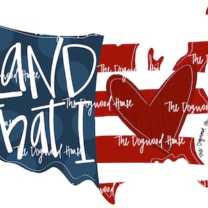 TEMPLATE: “Land that I Love” USA America- printable door hanger template