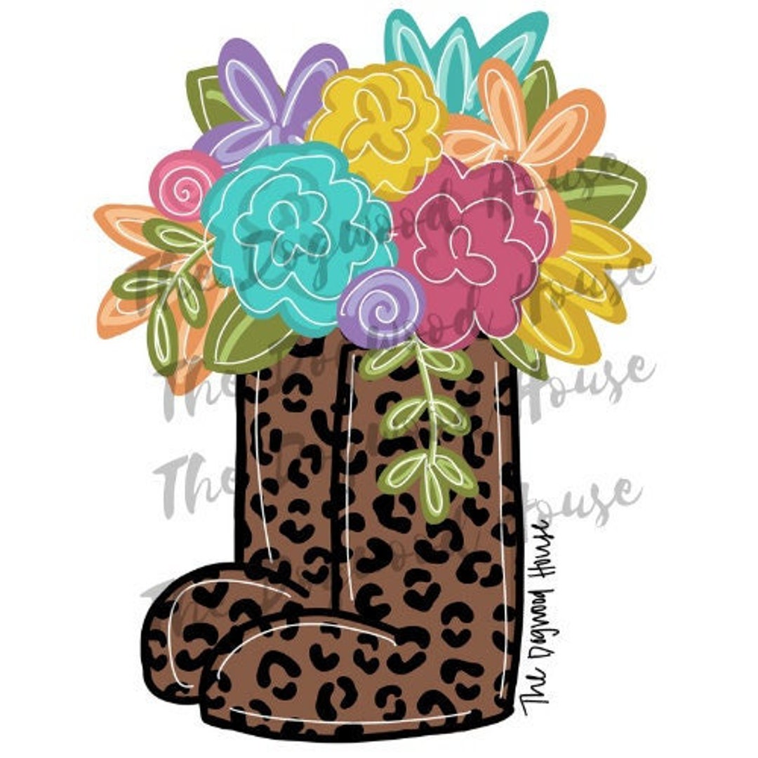 TEMPLATE: Leopard Boots Doorhanger Printable Template Rain - Etsy