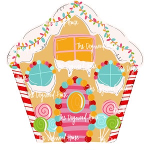 TEMPLATE: Christmas Gingerbread House digital door hanger  printable printable