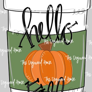TEMPLATE: Pumpkin Fall Latte door hanger digital download