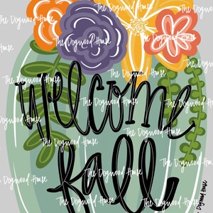 TEMPLATE: Floral Pumpkin digital door hanger printable template