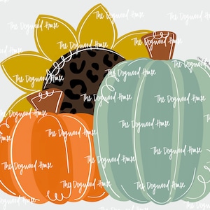 TEMPLATE: Pumpkin Sunflower door hanger digital download