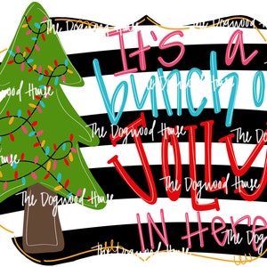TEMPLATE: “Just a bunch of Jolly” Christmas printable door hanger template