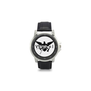 Black Virgin Island leather band watch