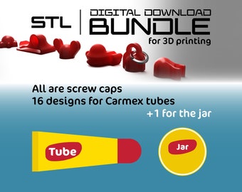 Digital - El paquete ORIGINAL de tapa de llavero de rosca Carmex y más archivos STL para impresión 3D