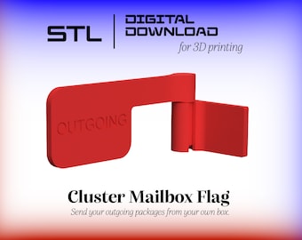 Digital - Outgoing Mail Flag for Cluster Mailboxes - STL File for 3D Printing