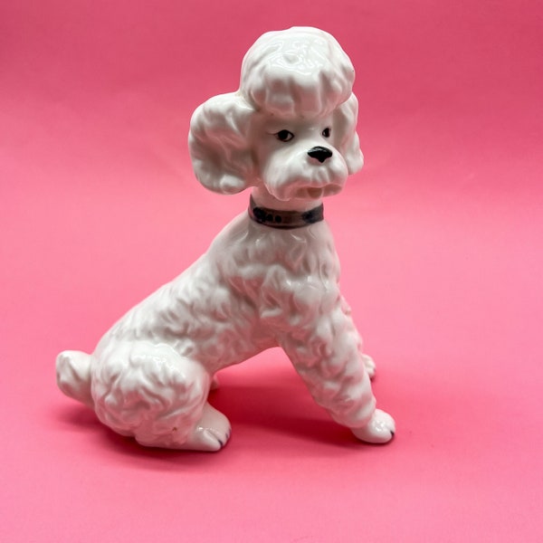 Vintage Bone China Poodle Figurine Decor