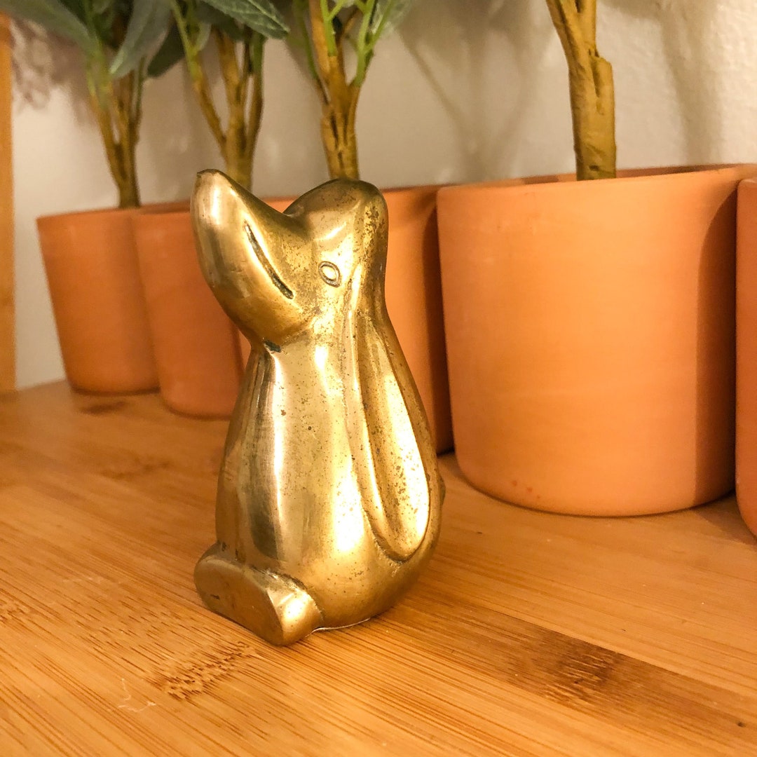 Leonard Silver MFG Co Solid Brass Dog / Long Ears Paperweight Etsy