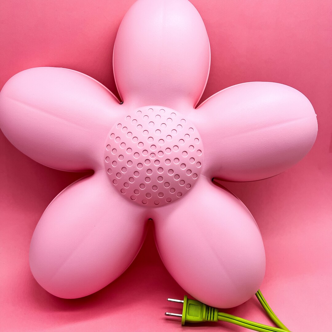 Ikea Vintage Pink Flower Wall Lamp Etsy