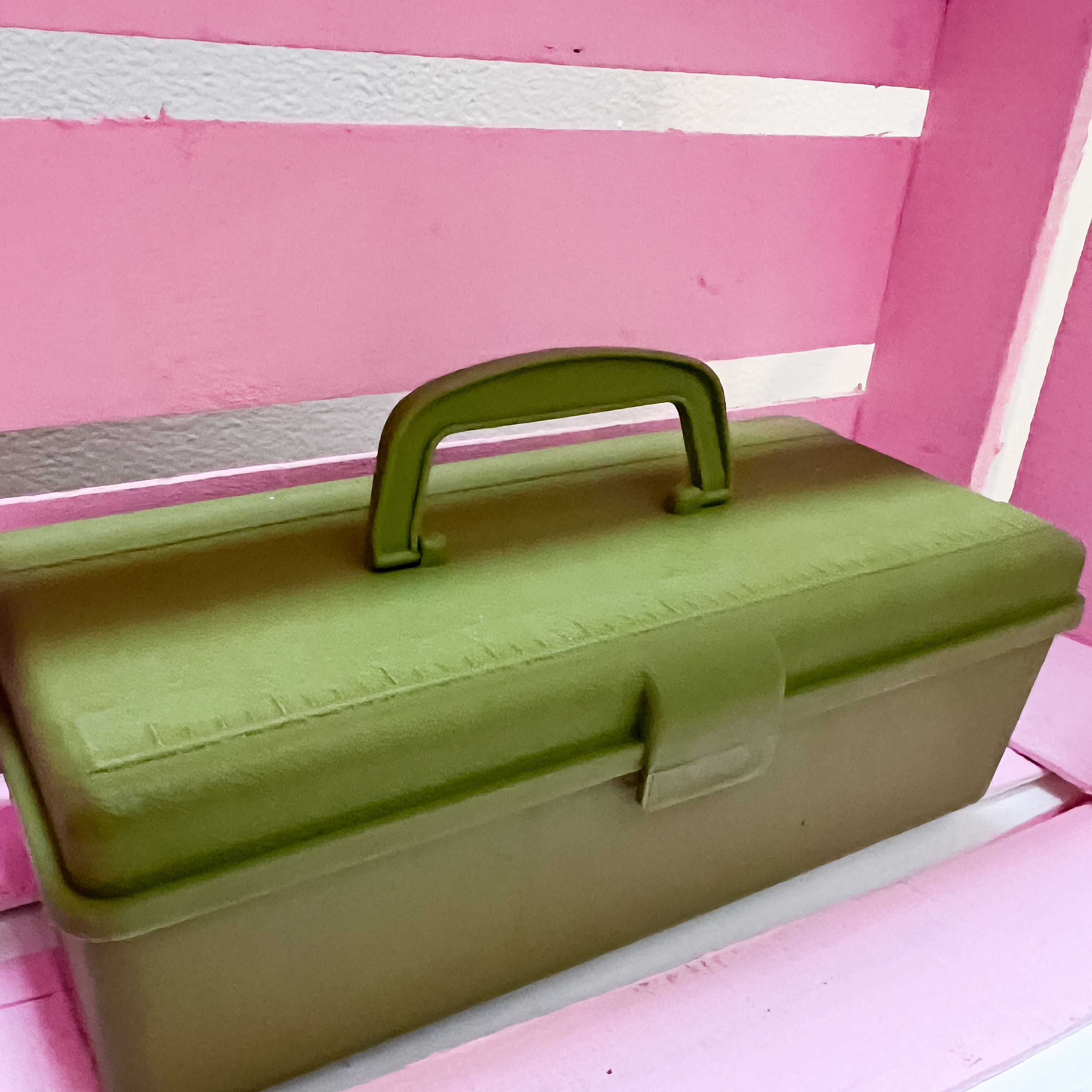 Vintage Tool Original Hunter Green Plastic Storage Container Craft Tackle  Box Toolbox Tool Box 