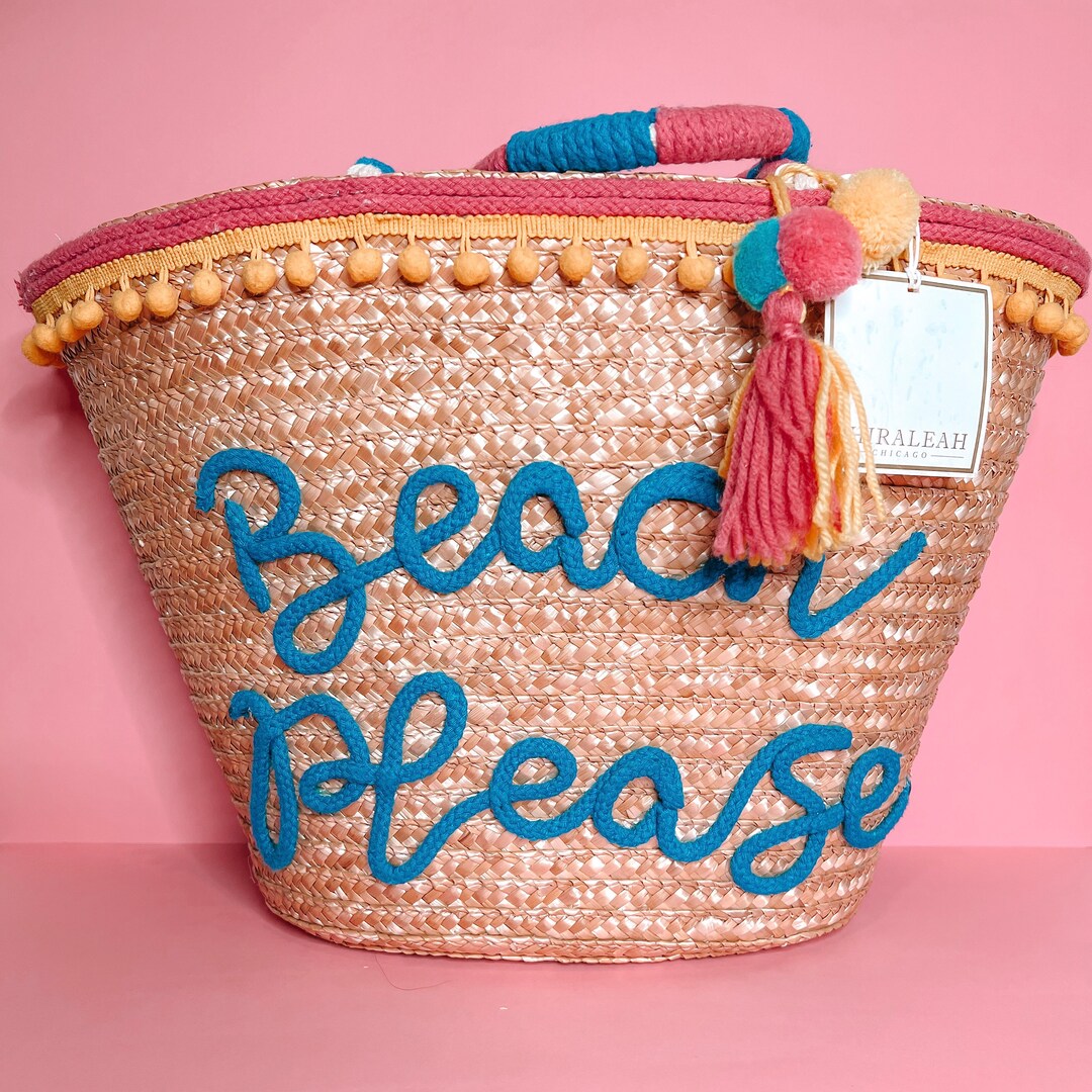 Beach please straw bag sale