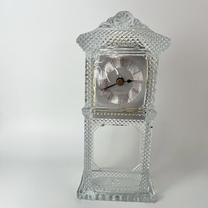 Vintage Glass Quartz Clock  | Table Clock | Grandfather Clock | Battery operated clock | Glass Clock | gifts for her | Gifts for him