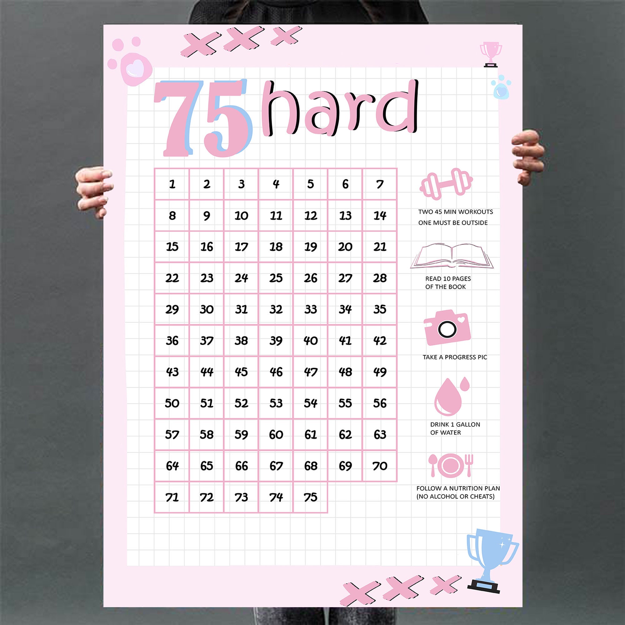 Free 75 Hard Calendar Printable