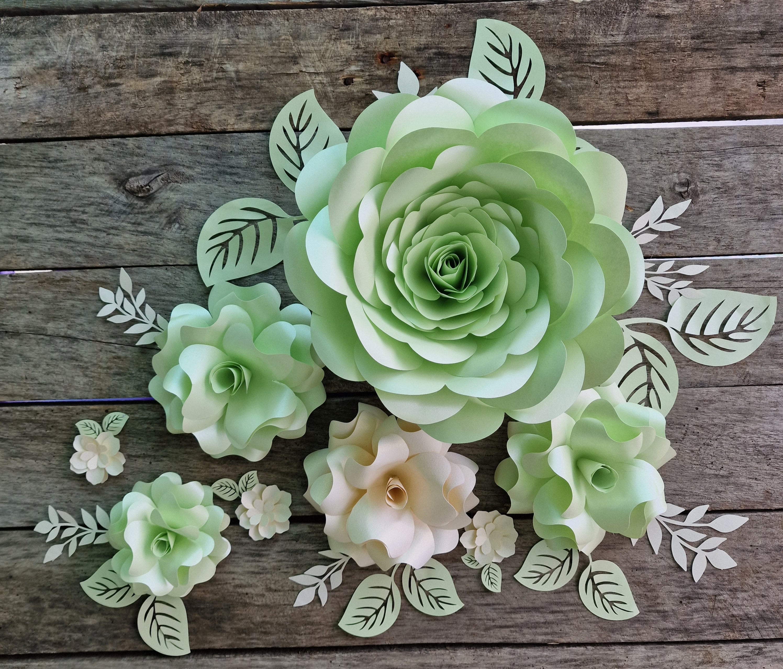 ASSEMBLED Flowers for Girl's Room, Wall Decoration With Paper Flowers