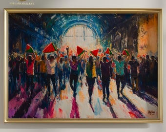 "March of the Watermelons" Abstract Art - Limited Edition & Signed by Artist