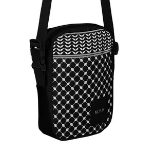 Sac à bandoulière de voyage personnalisable Kuffiyeh palestinienne avec monogramme, Idée cadeau islamique Palestine Kufiya gratuite pour papa cadeau unique