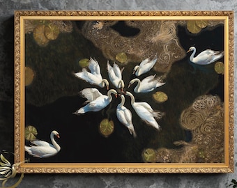 Elegant Swan Lake Artwork