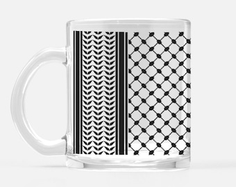 Palestinian Keffiyeh Transparent Glass Mug