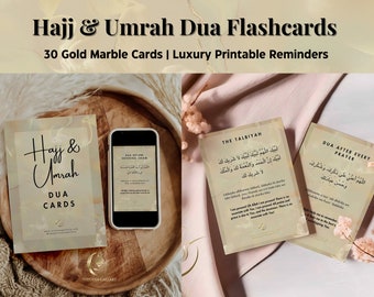 Tarjetas Hajj Umrah Dua - Conjunto de 30 recordatorios y tarjetas didácticas de Hajj Umrah imprimibles / Guía Hajj Umrah / Descarga digital