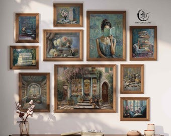 Vintage Book Lover Gallery Wall Art Set - Printable Art