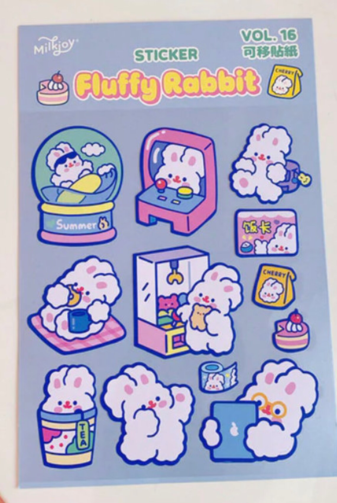 Fluffy Rabbit Big Korean Stickers Etsy