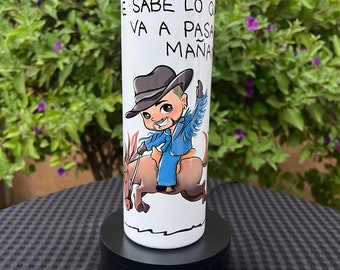 Bad Bunny Tumbler Cup (Riding Horse Cartoon)