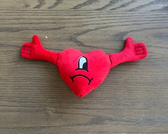 Bad Bunny heart, verano sin ti, peluche corazón benito, plushies | Gifts for Mother&#39;s Day, Graduation, Valentine&#39;s Day, Birthday