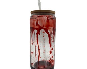 16 oz Blood Drip Snowglobe Tumbler Cup