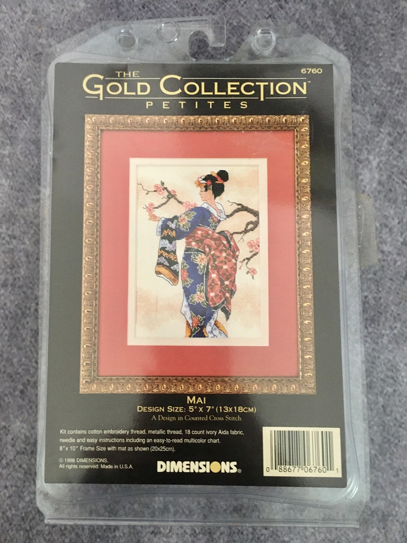 Kit Point De Croix Dimensions Gold Collection "Floral Retreat" #35079 Vintage NOS Avec Cadre