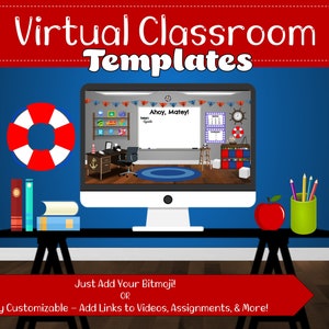 Virtual Classroom Nautical Theme | Distance Learning | Education ...